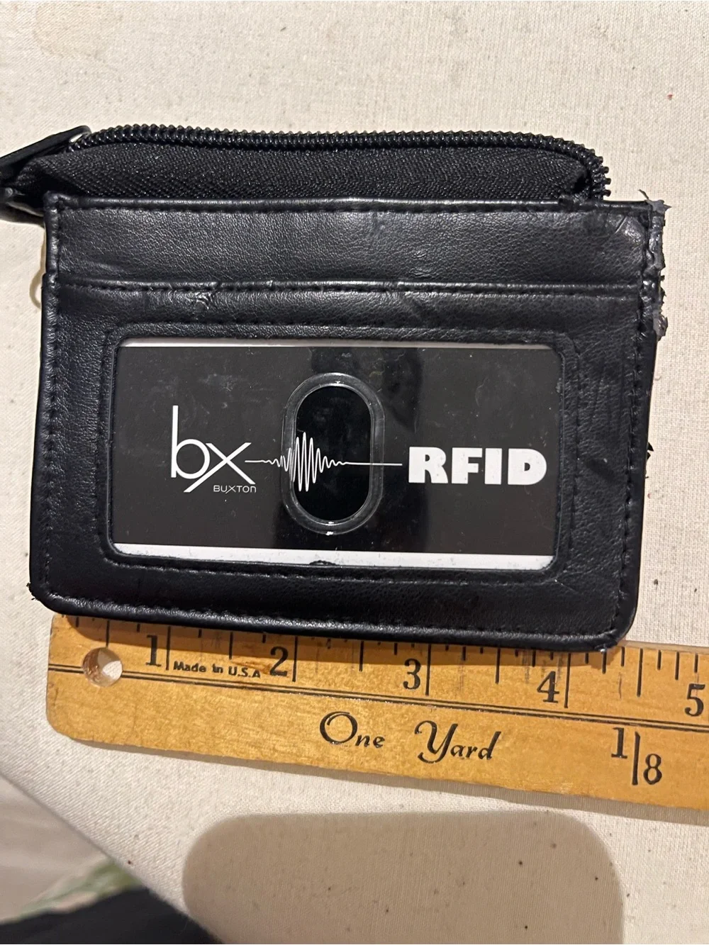 Buxton Black RFID Phone Wallet with ID Window